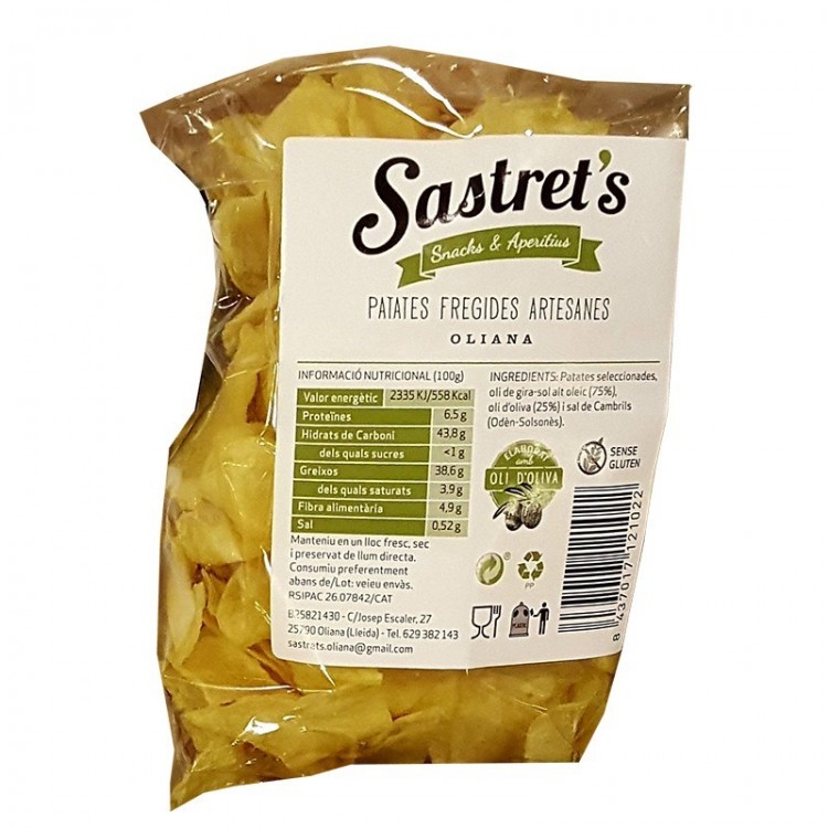 Bolsa de patatas fritas artesanas de Sastrets 45g